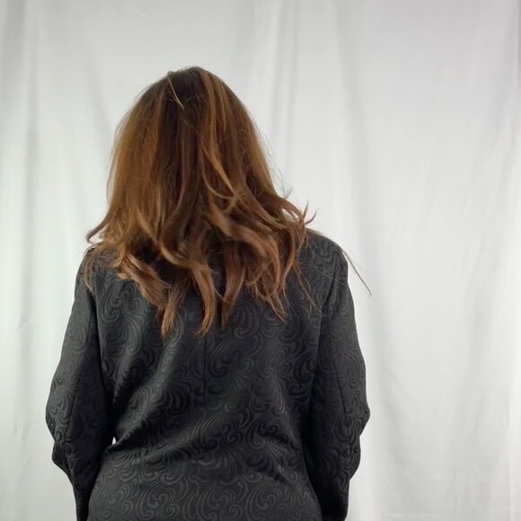 Norton McNaughton Raised Embossed Black Damask Blazer - Picture 4 of 15